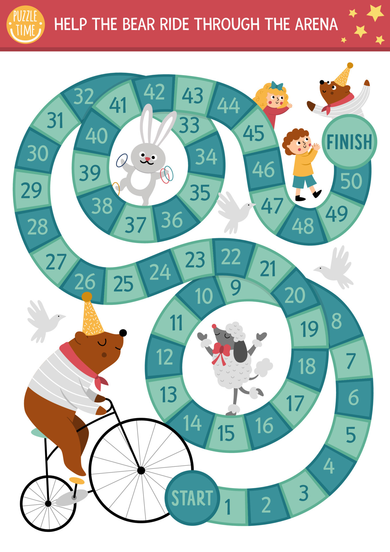 Circus dice board game for children with bear on bicycle riding through the arena. Amusement show or holiday boardgame. Entertainment festival activity or printable worksheet with funny animal 15565178 Vector Art at Circus dice board game for children with bear on bicycle riding through the arena. Amusement show or holiday boardgame. Entertainment festival activity or printable worksheet with funny animal 15565178 Vector Art at