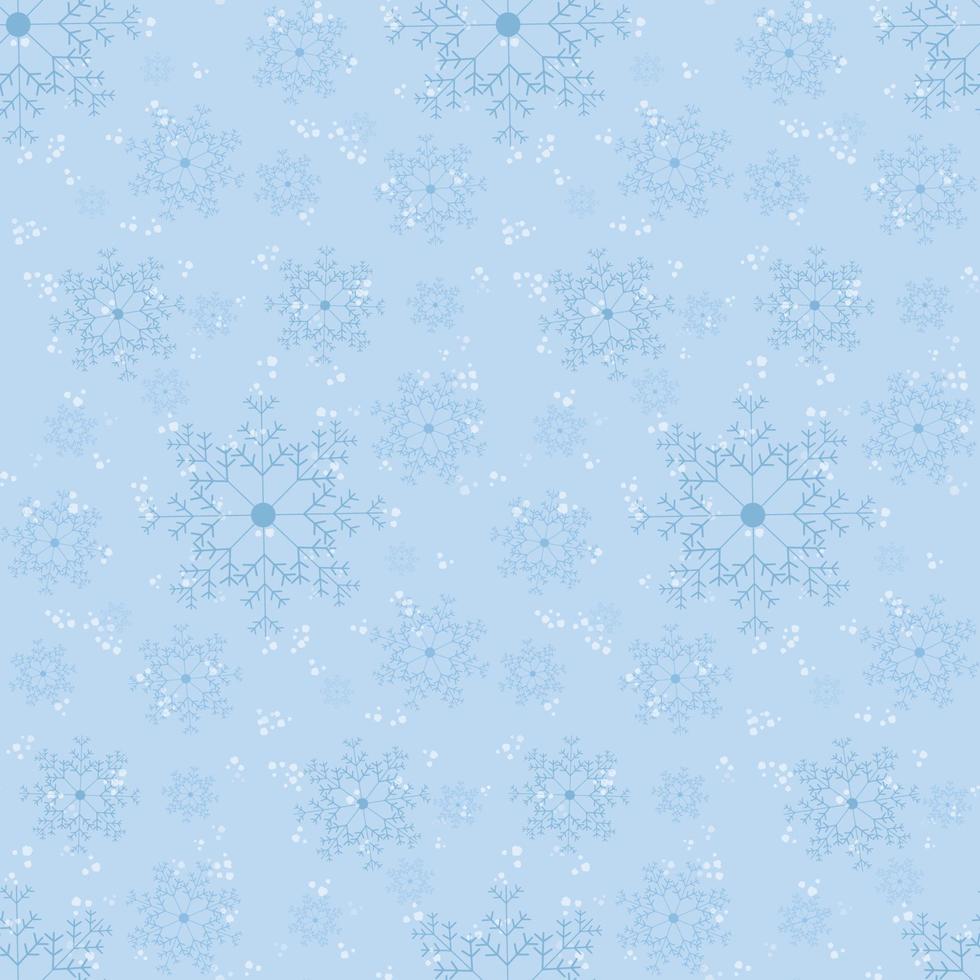 Seamless winter snowflakes and snow christmas pattern vector