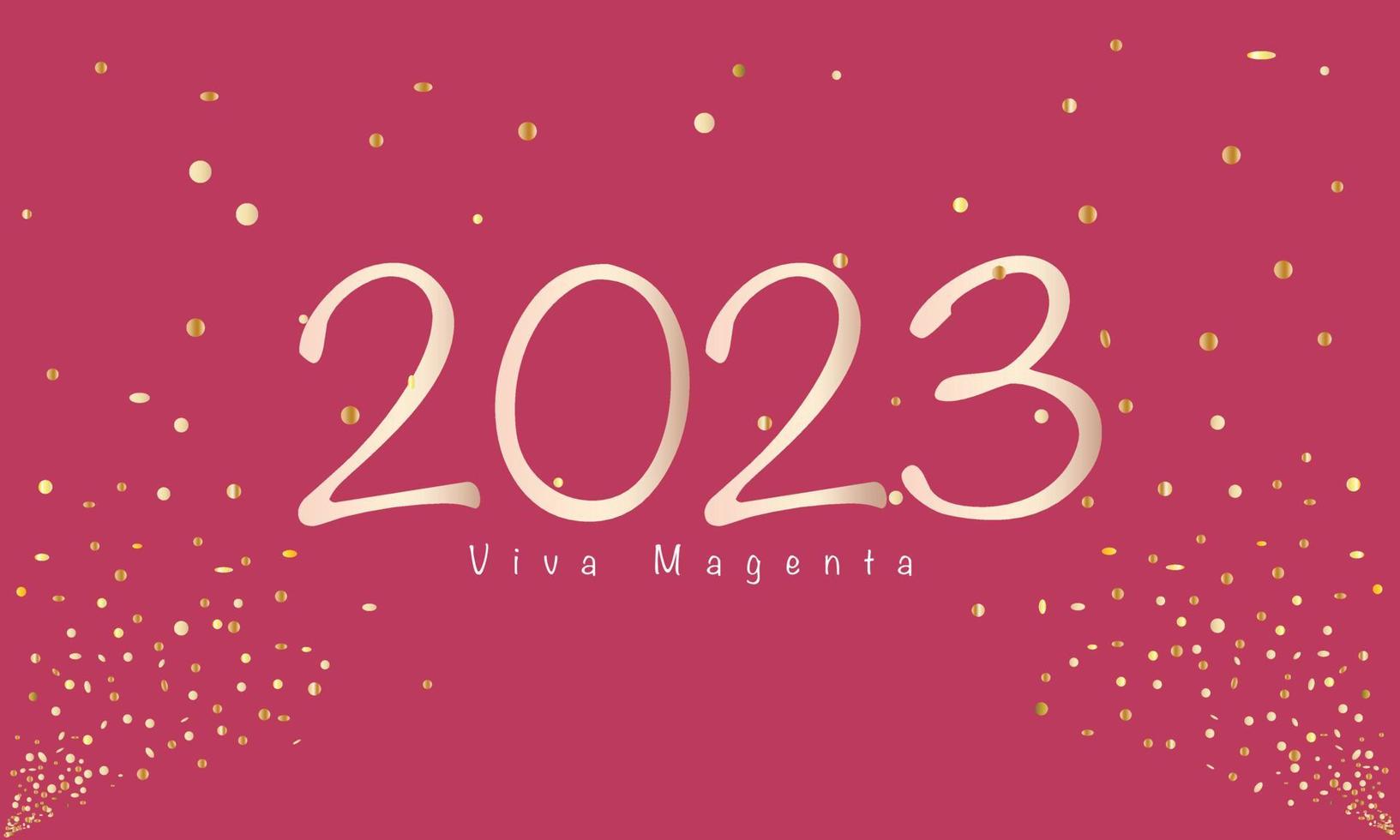 Abstract background with color viva of the year 2023 viva magenta and confetti . Vector illustration
