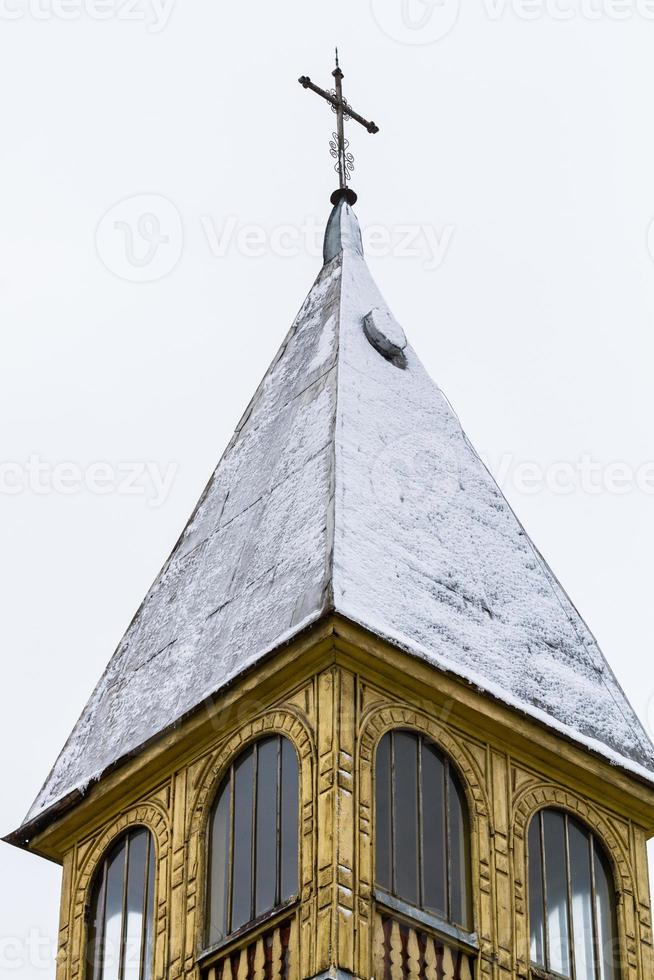 Yellow Wooden Ortodox Church photo