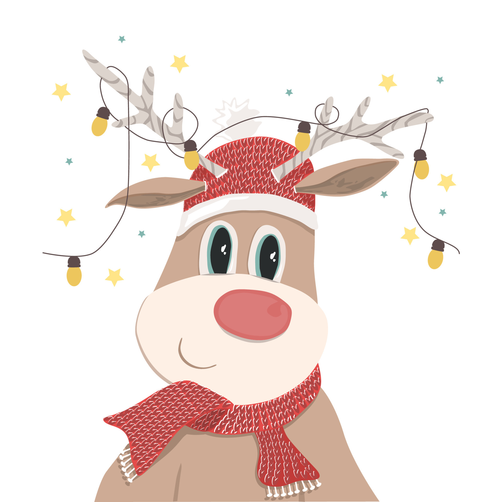 Christmas deer with light bulbs. 15565323 Vector Art at Vecteezy