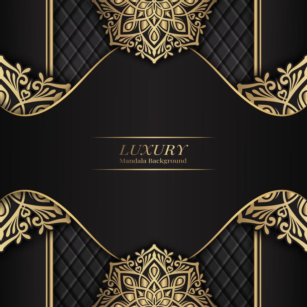 black luxury background  with mandala ornament vector