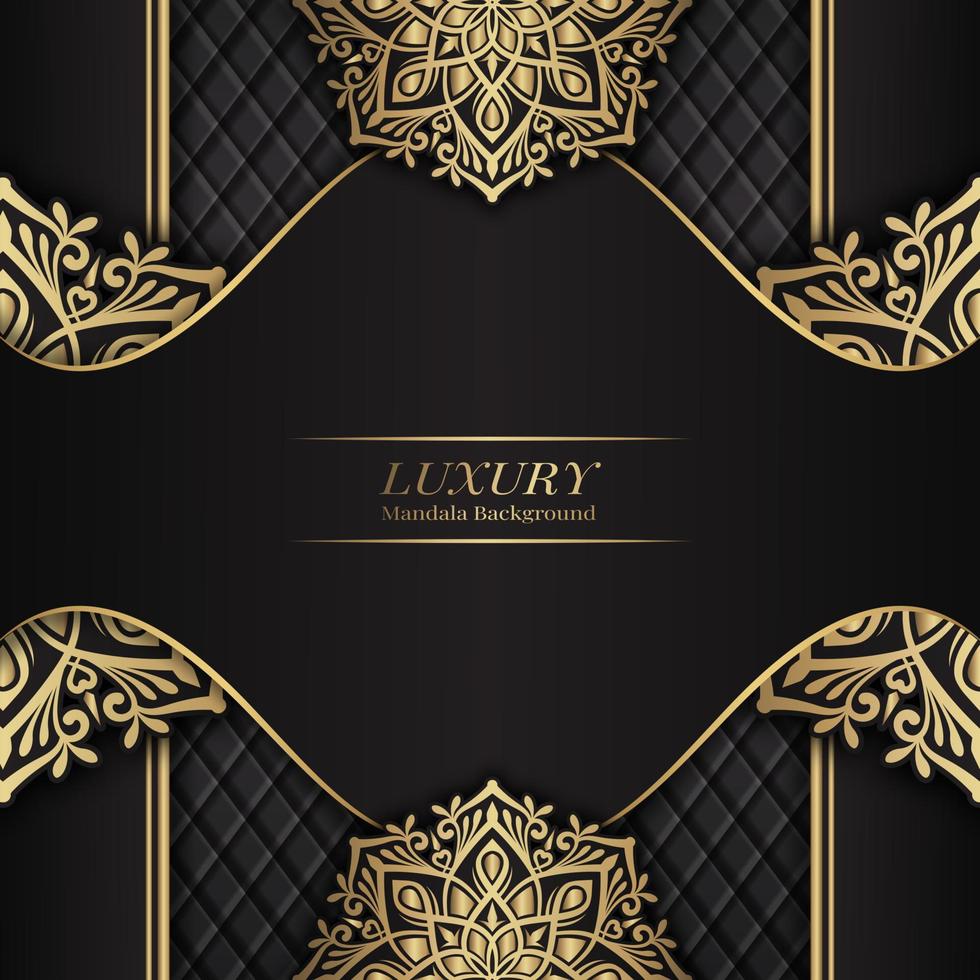 black luxury background  with mandala ornament vector