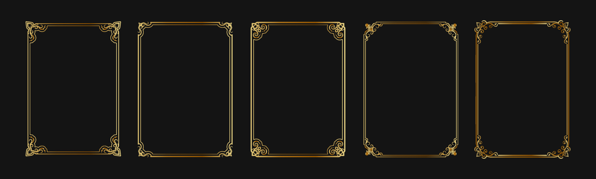 set vector frame vintage gold 15565374 Vector Art at Vecteezy