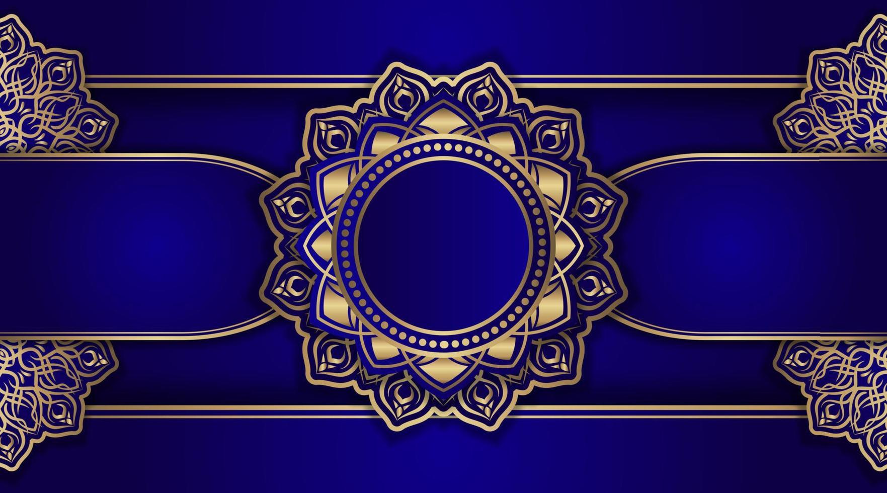 Blue luxury background  with mandala ornament vector