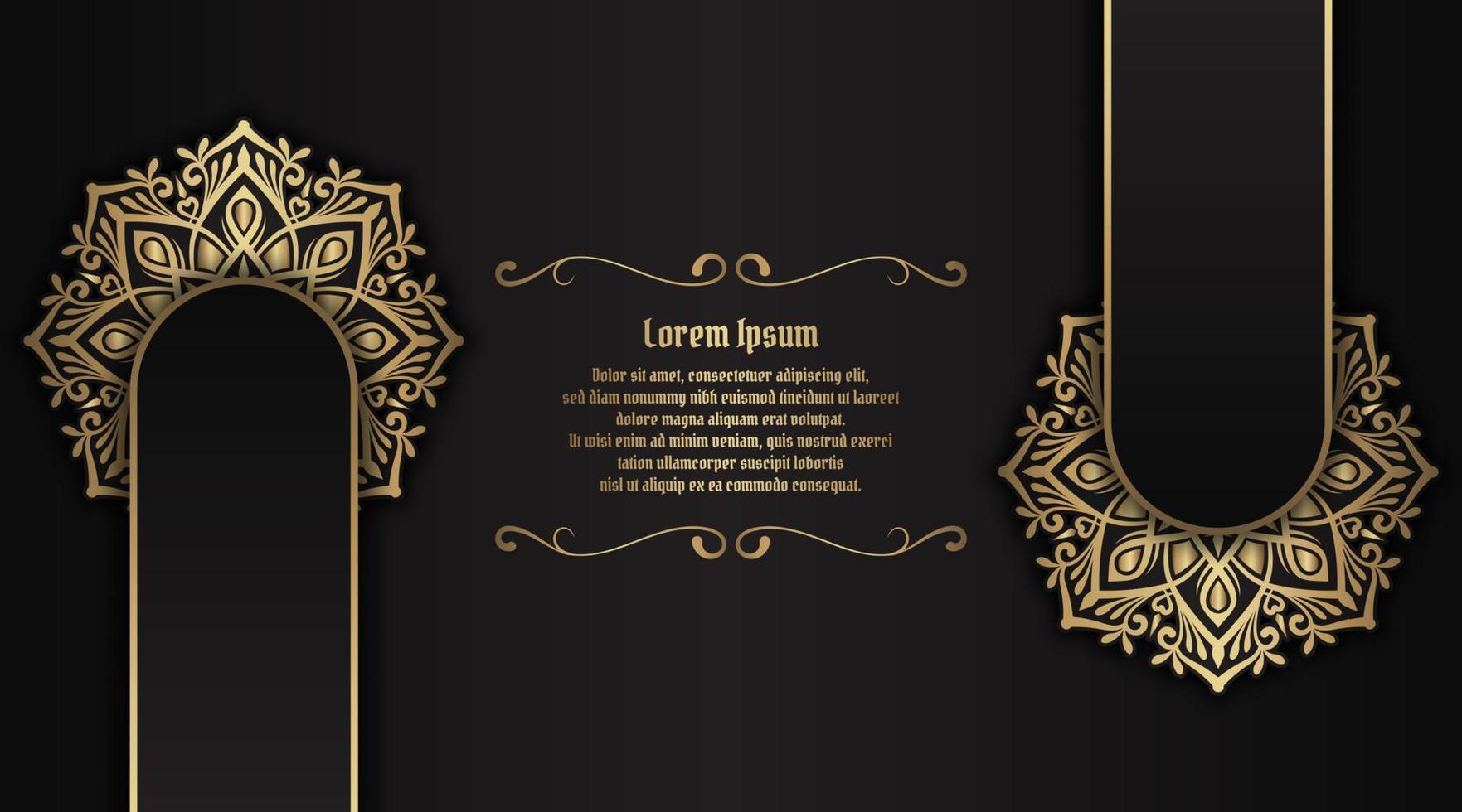 black luxury background  with mandala ornament vector