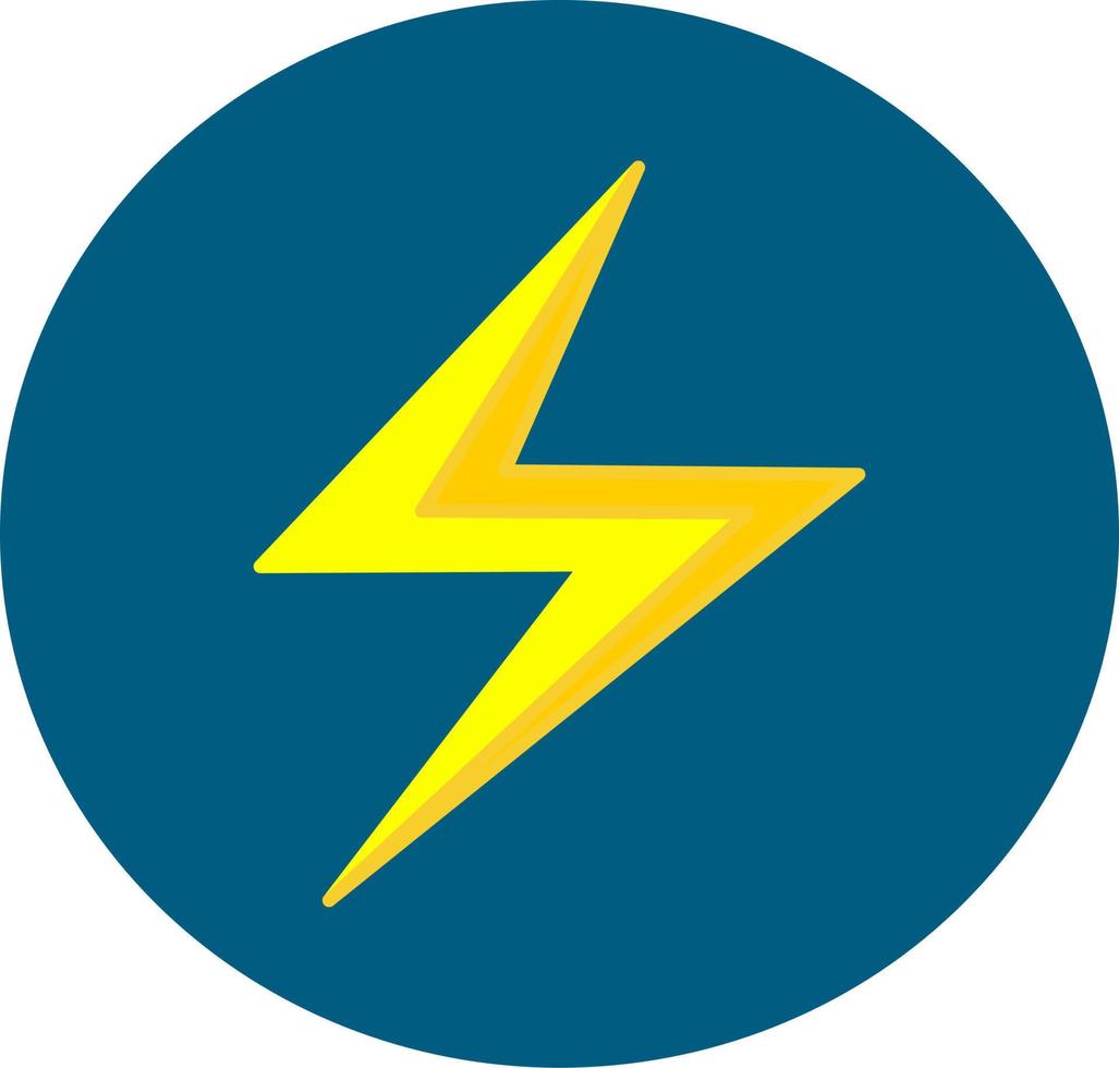 Thunder and Bolt Lighting Flash Icons Set. Flat Style on dark blue Background. Vector