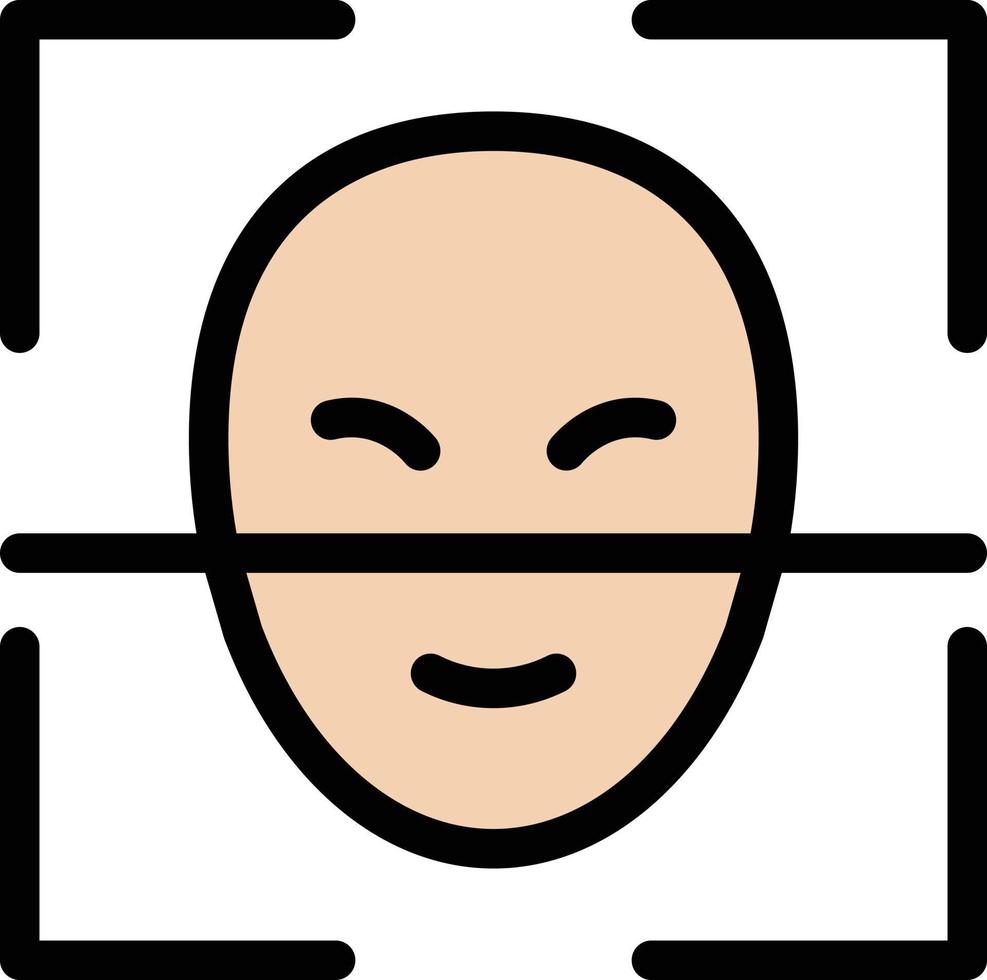 ilustración vectorial de escaneo facial en un fondo. símbolos de calidad premium. iconos vectoriales para concepto y diseño gráfico. vector