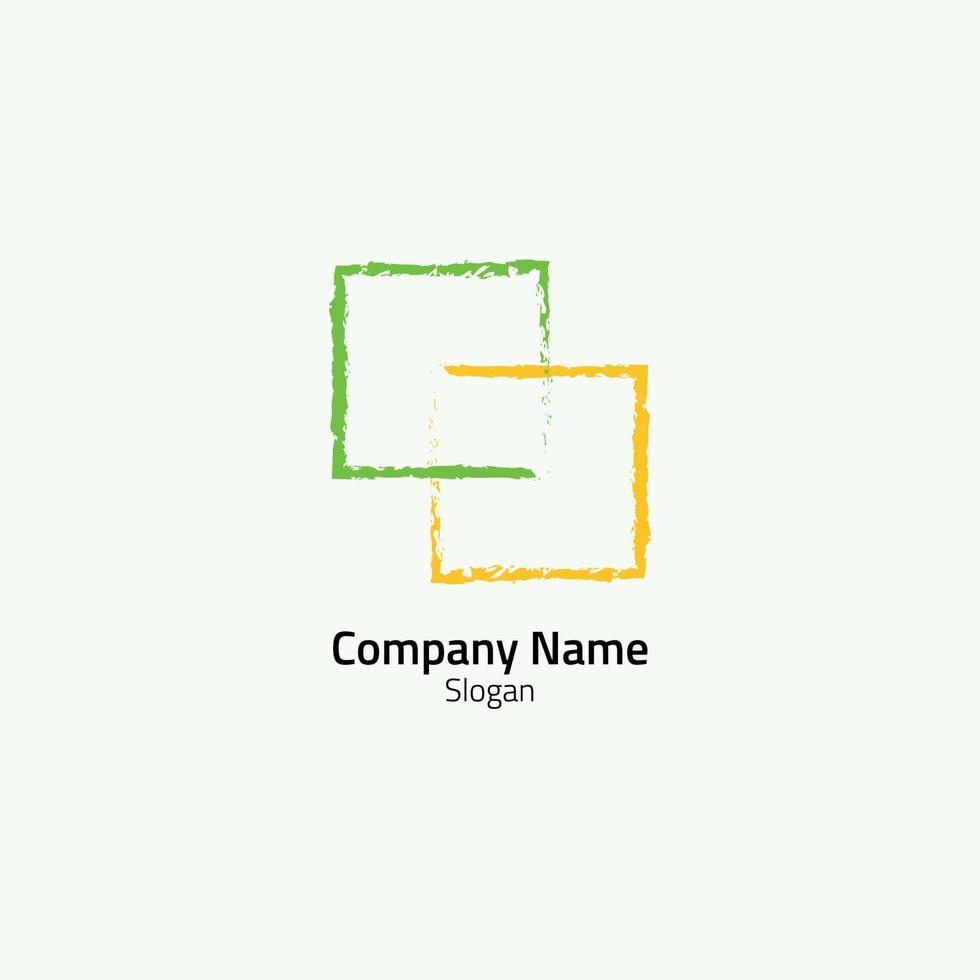 Abstract logo of two colorful squares. vector
