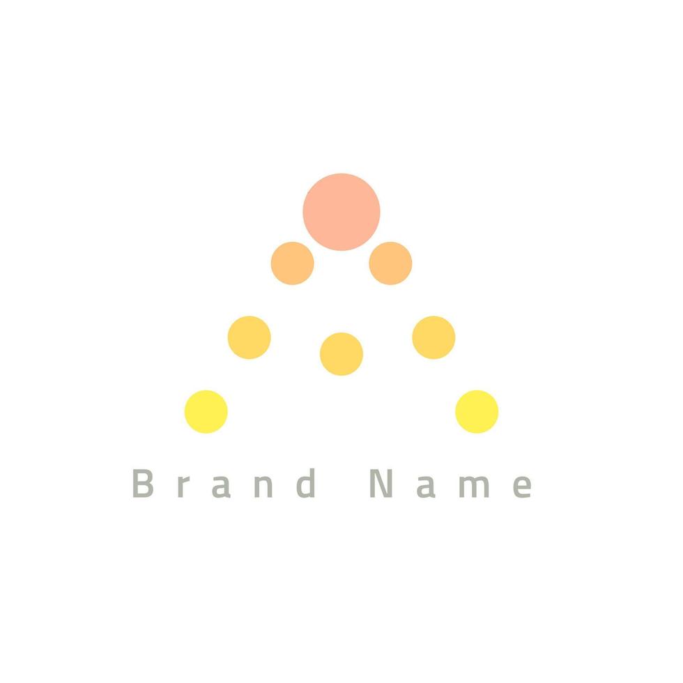 The logo combined a circle of colorful dots that form letters. vector