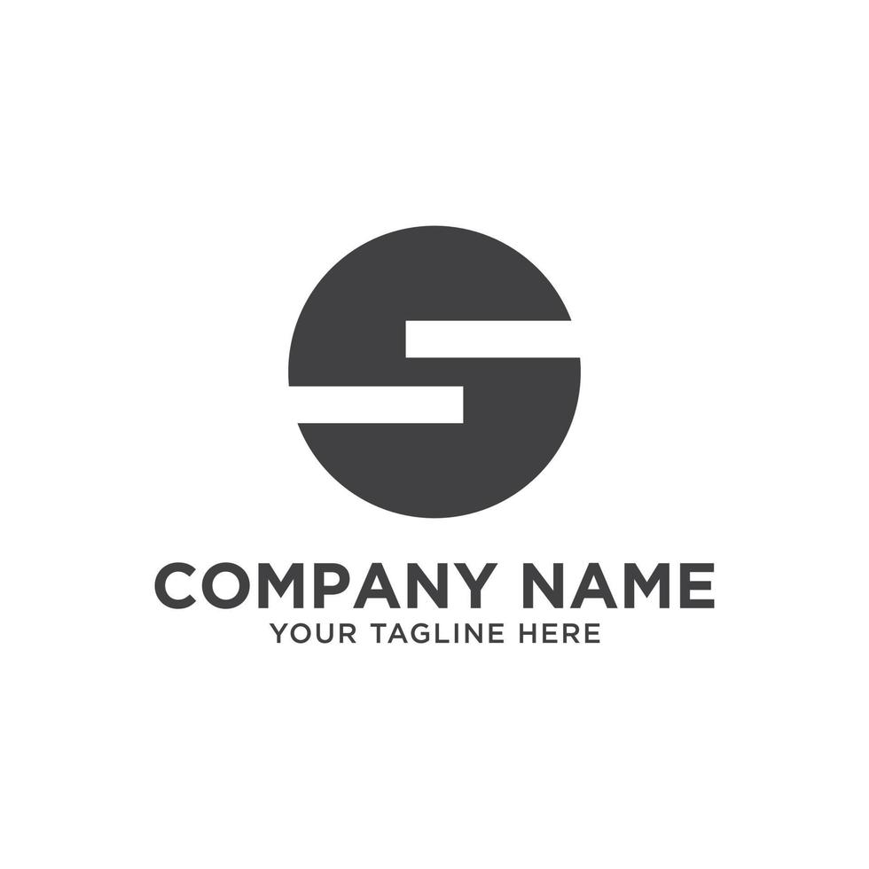 S Letter Negative Space Logo Branding vector