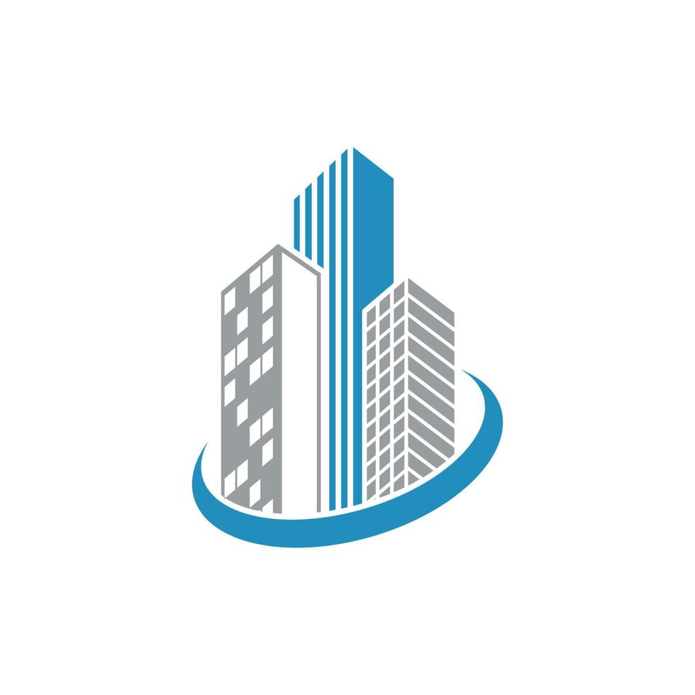 vector de diseño de logotipo de edificio icn