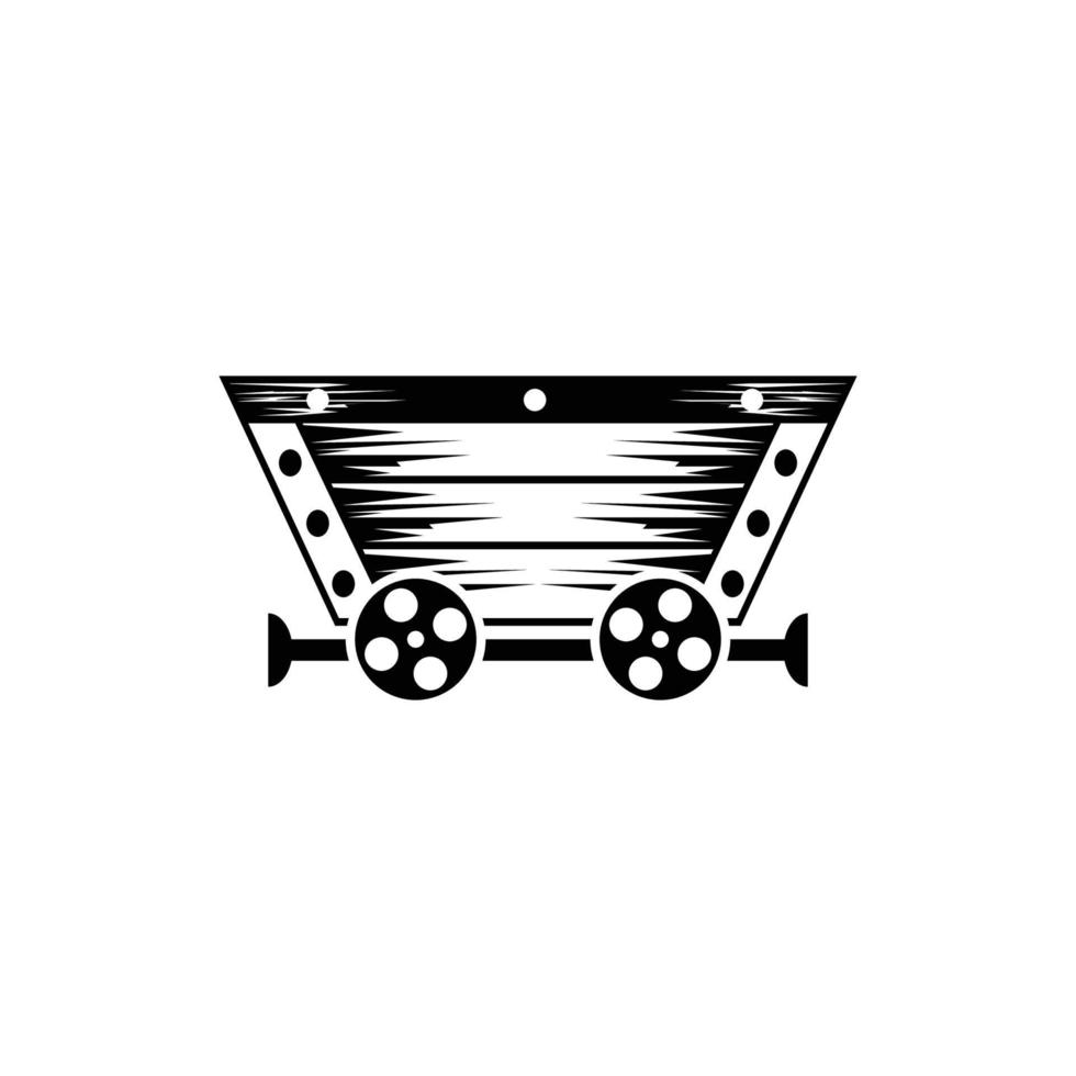mine cart logo icon design vector