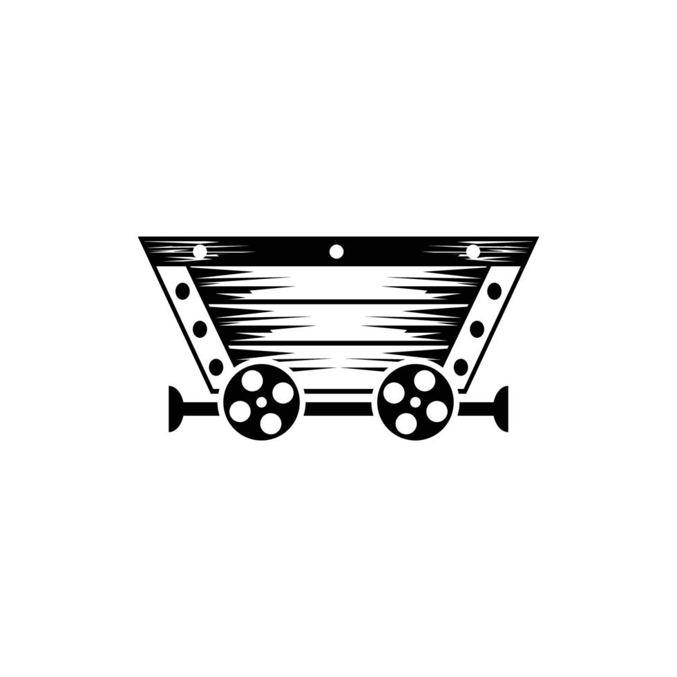 mine cart logo icon design vector