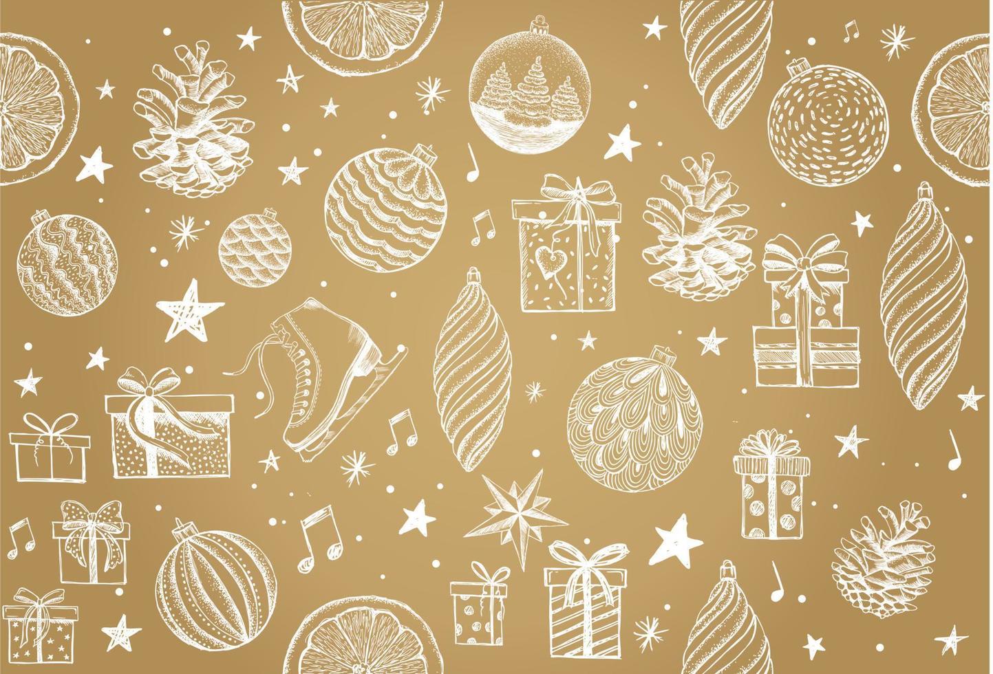 Merry Christmas set. Hand drawn illustration. vector