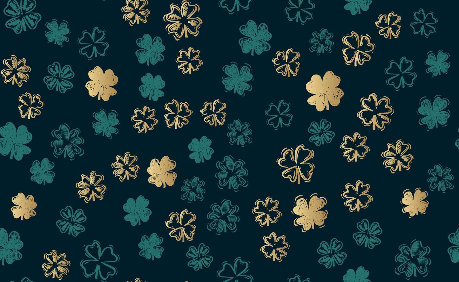 Saint Patricks Day, festive background with flying clover. vector