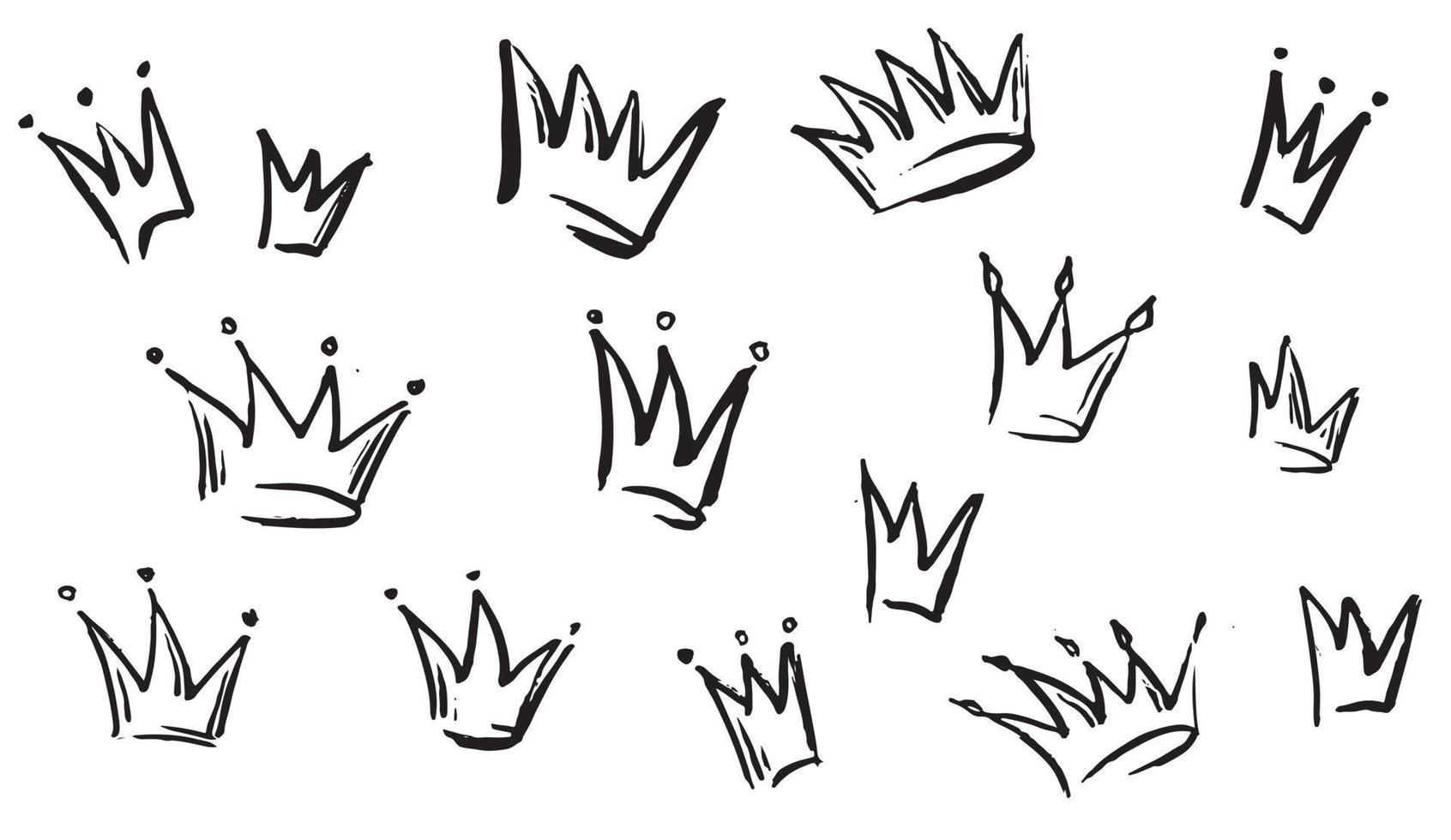 Crown hand drawn illustrations. Vector. vector