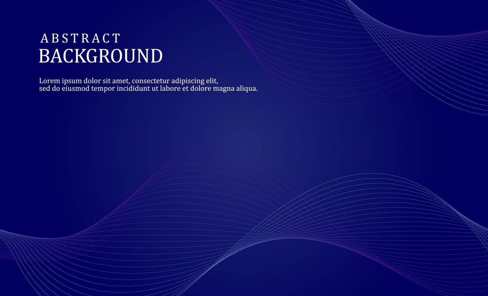 abstract dark blue background with wave line style vector
