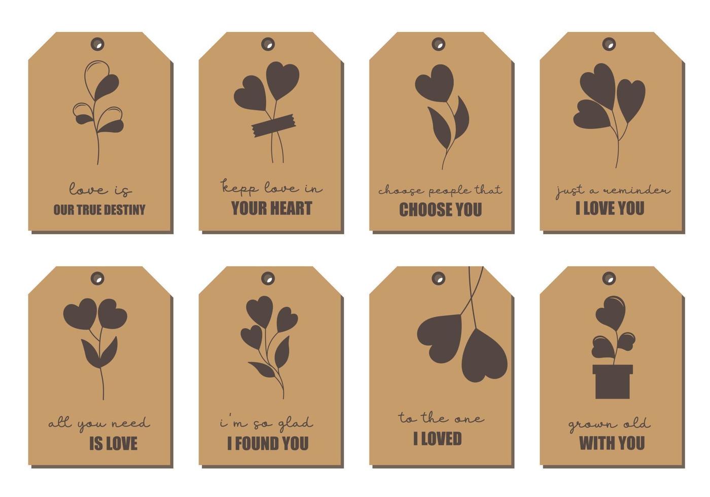 Set of Valentine's day tags for gift boxes, gift tags and more. vector