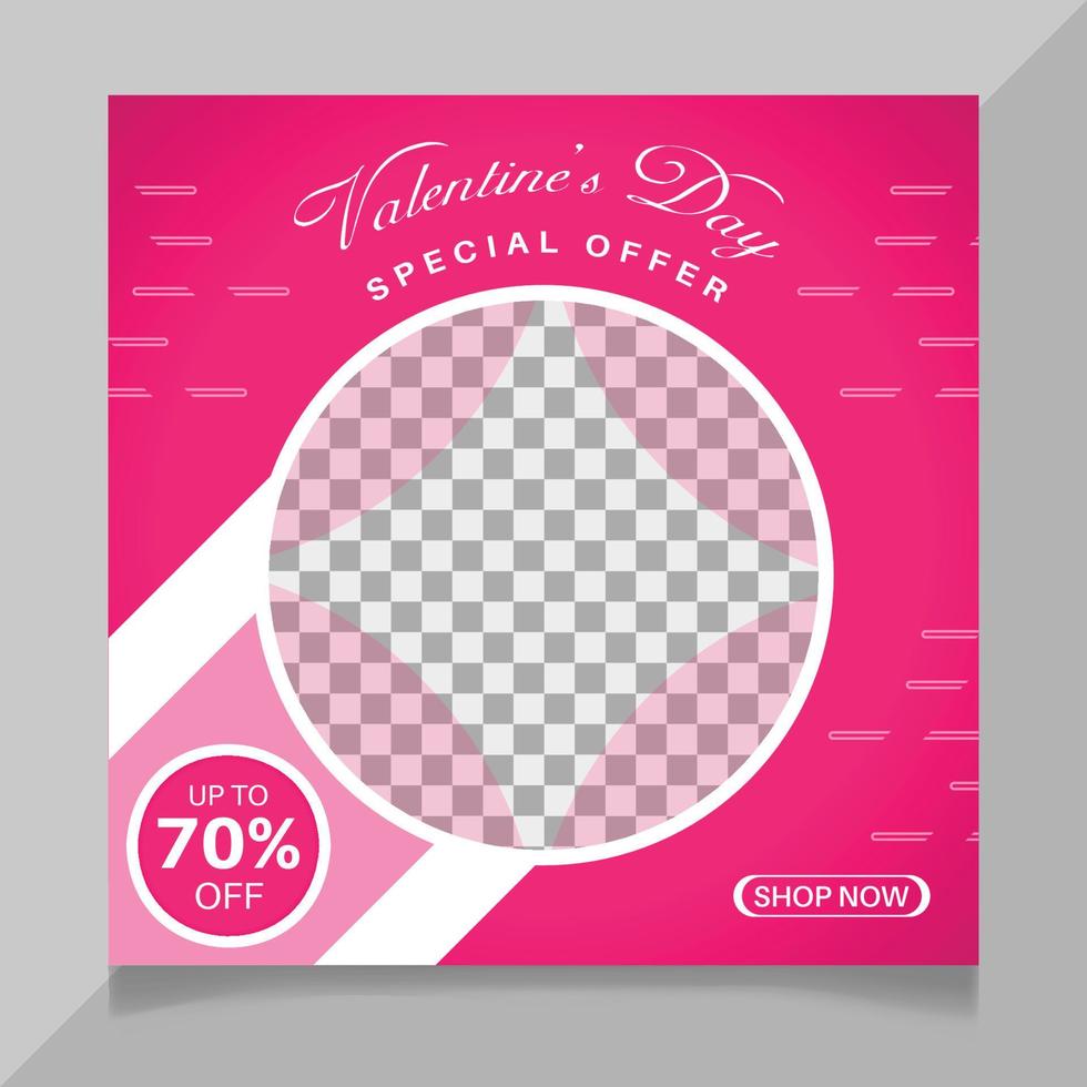 Valentine's day social media post design vector