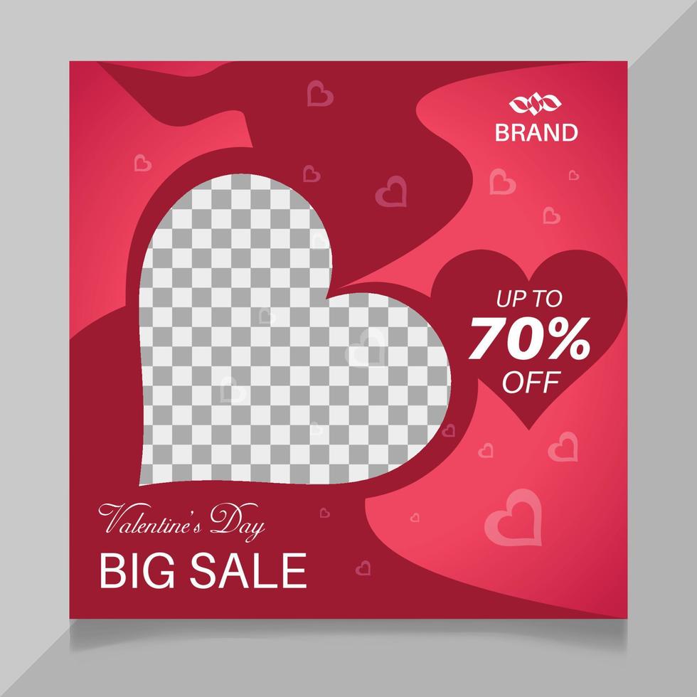 Valentine's day social media post design vector