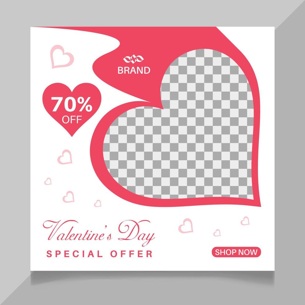 Valentine's day social media post design vector