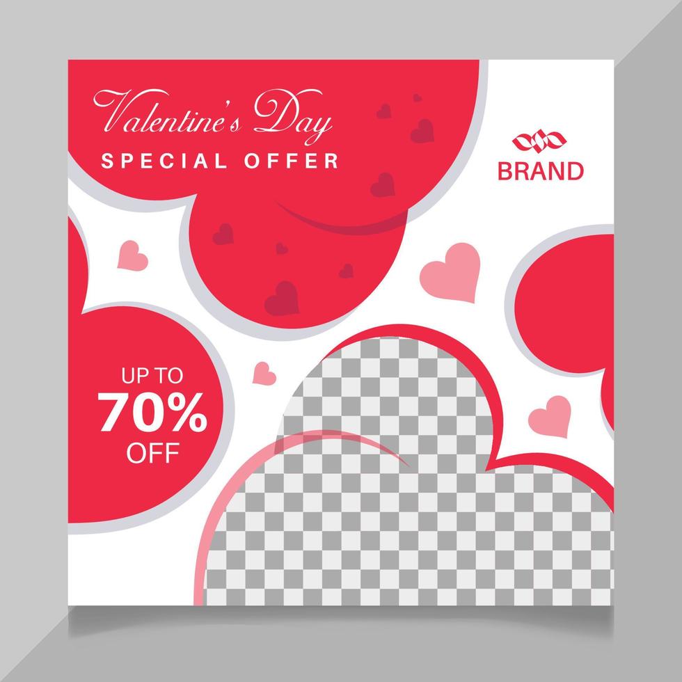 Valentine's day social media post design vector