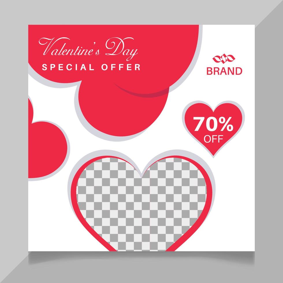 Valentine's day social media post design vector