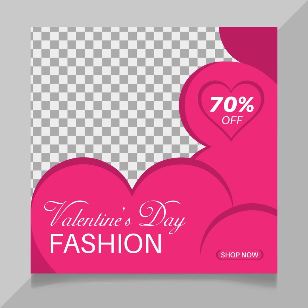 Valentine's day social media post design vector