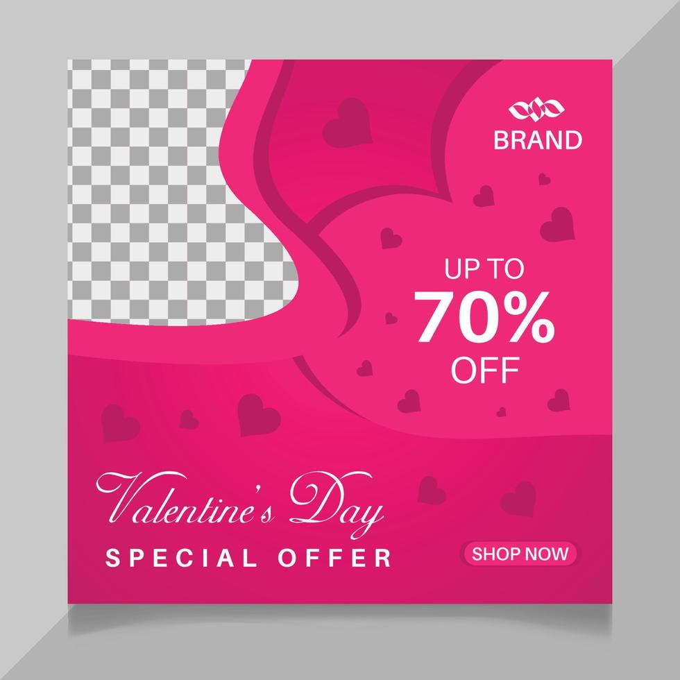 Valentine's day social media post design vector