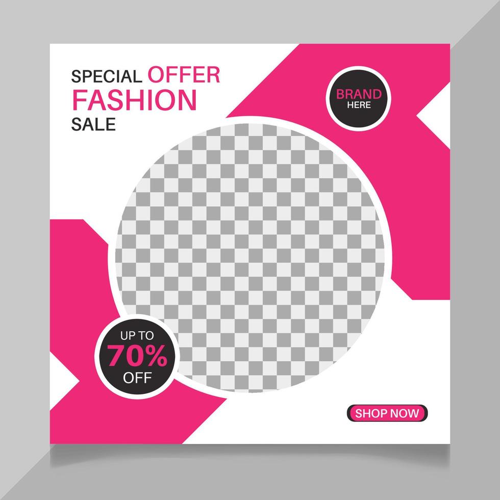 Special offer fashion sale social media post template vector