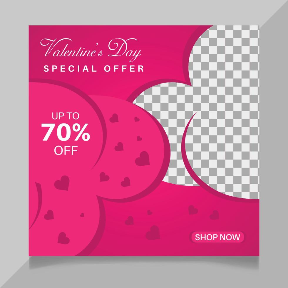 Valentine's day social media post design vector