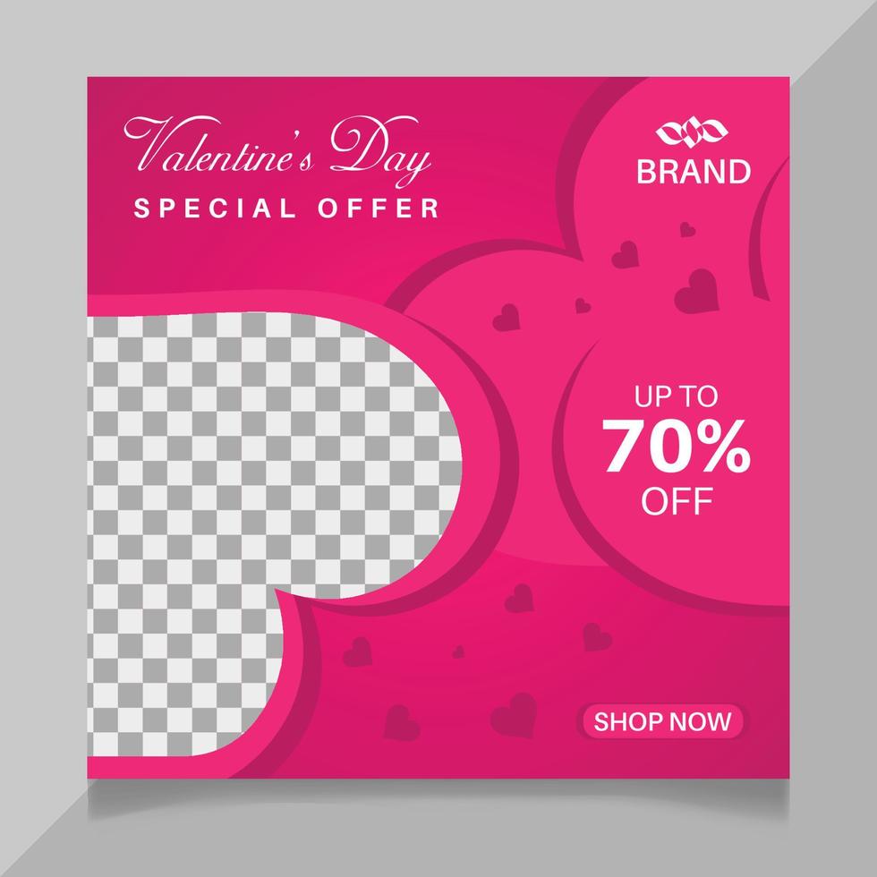 Valentine's day social media post design vector