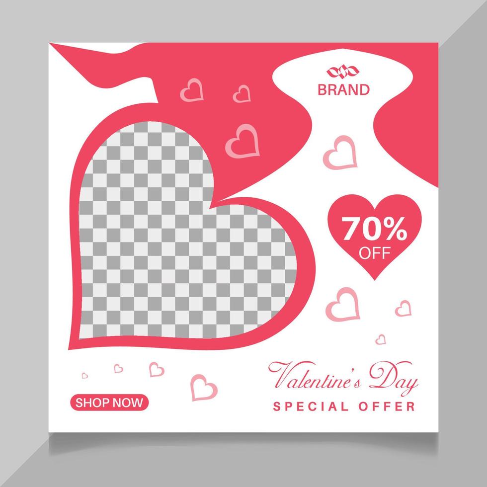 Valentine's day social media post design vector