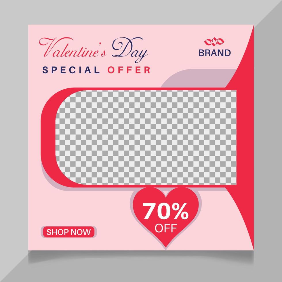 Valentine's day social media post design vector