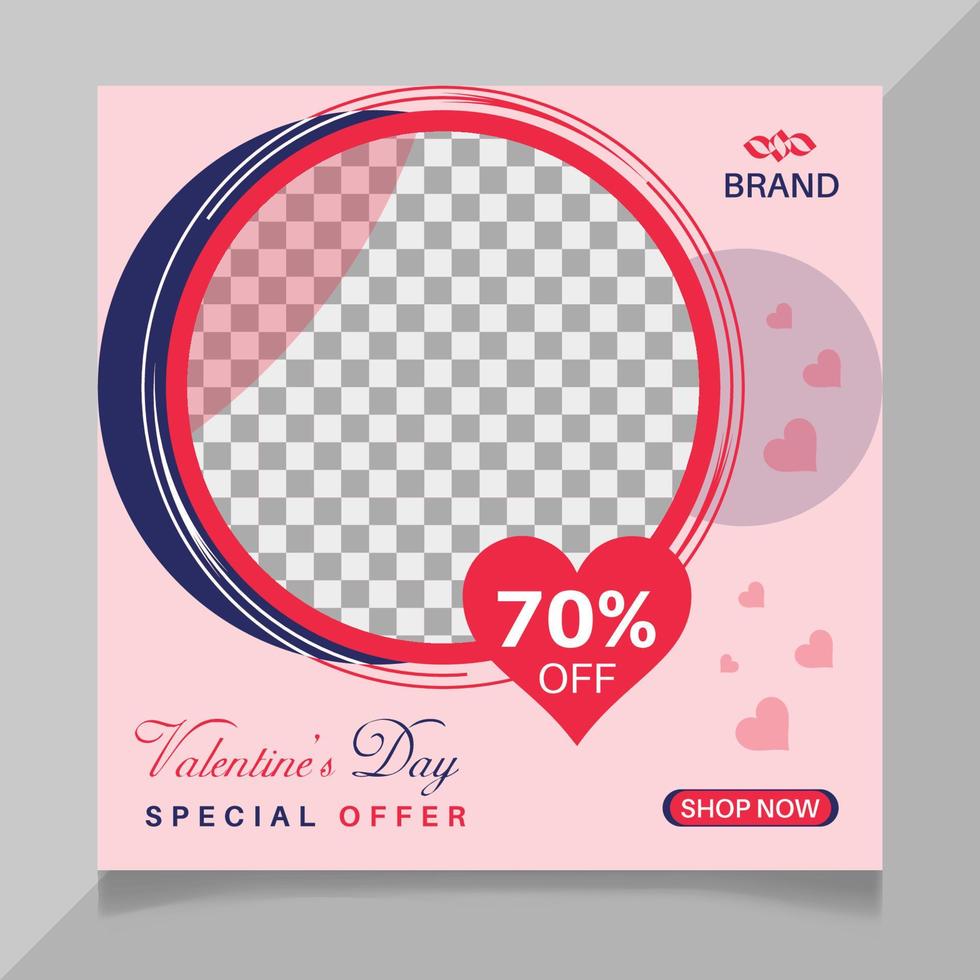 Valentine's day social media post design vector