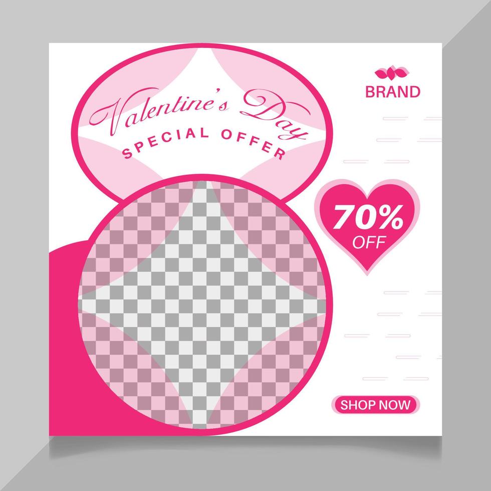Valentine's day social media post design vector