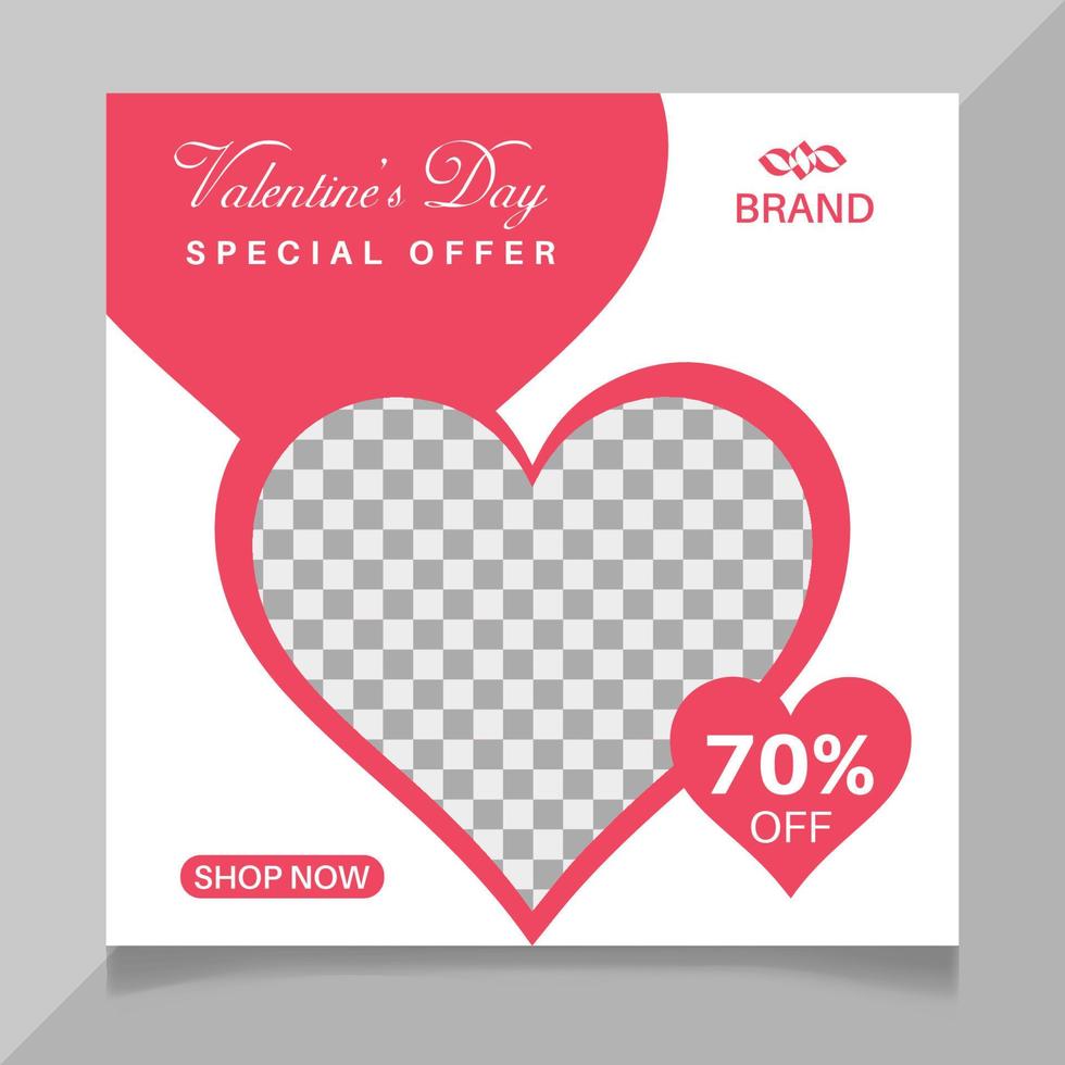 Valentine's day social media post design vector