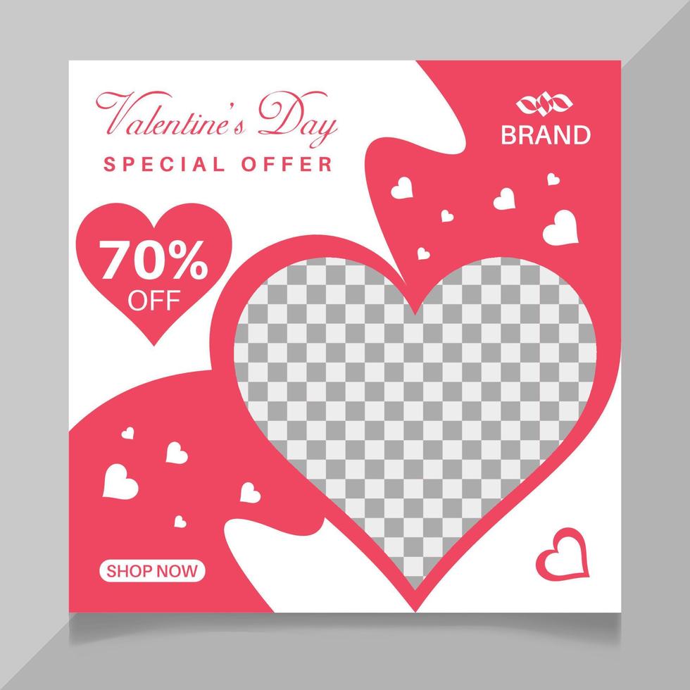 Valentine's day social media post design vector