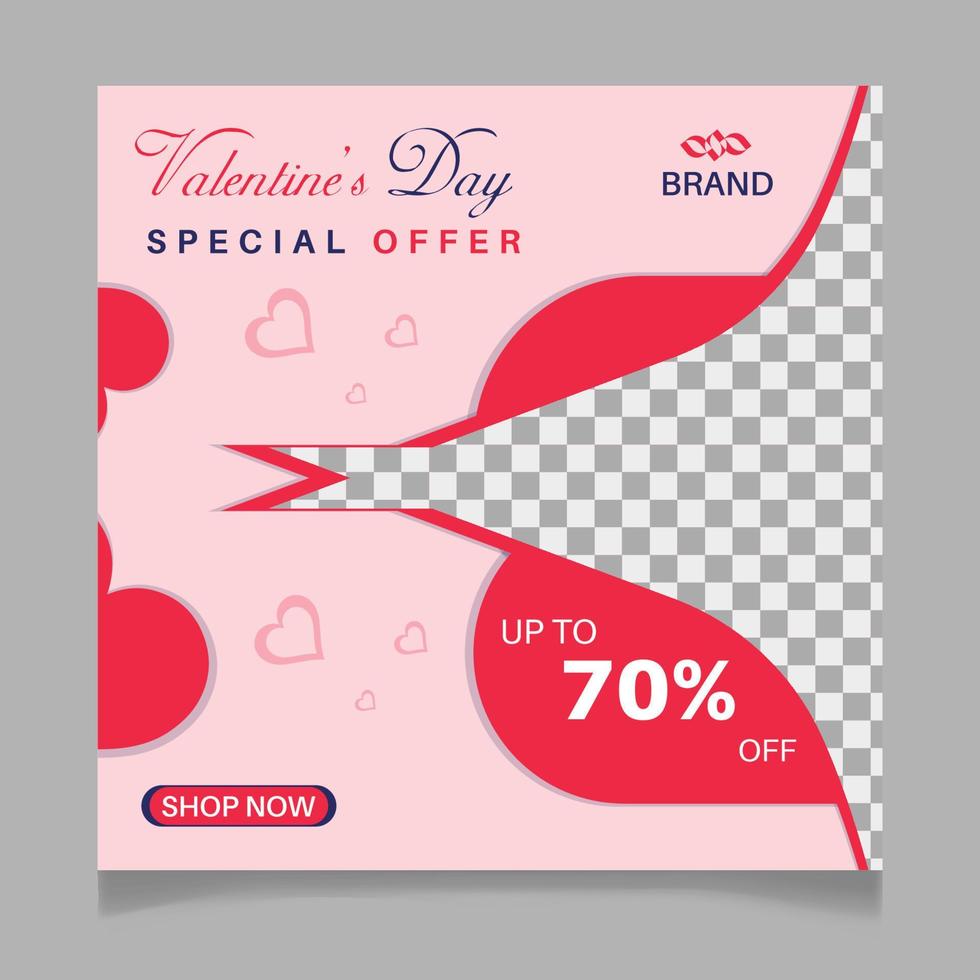 Valentine's day social media post design vector