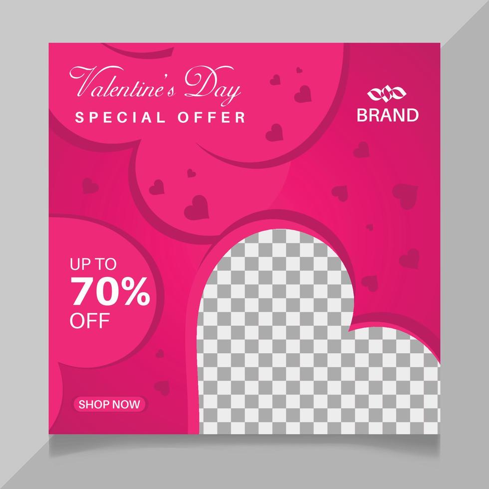 Valentine's day social media post design vector