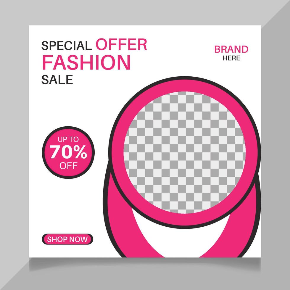 Special offer fashion sale social media post template vector