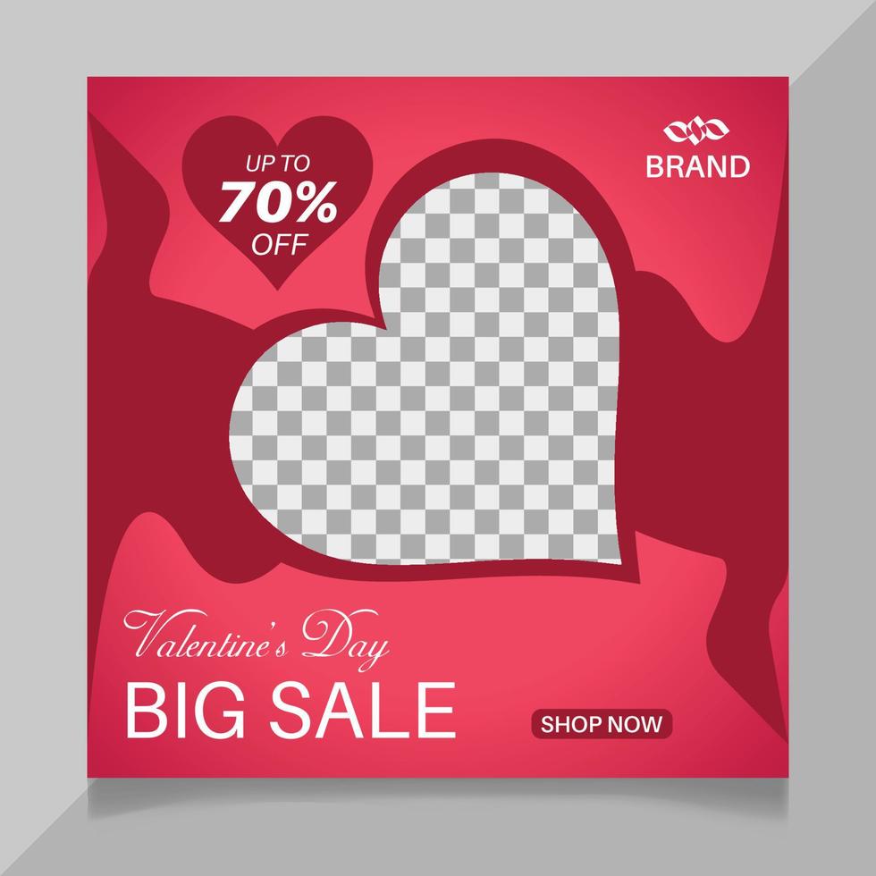 Valentine's day social media post design vector