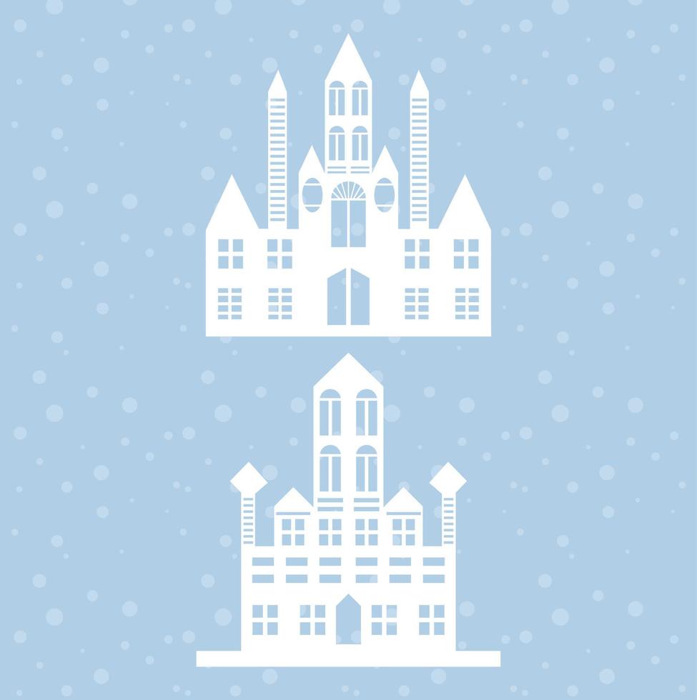 christmas house Silhouette, laser cut design vector