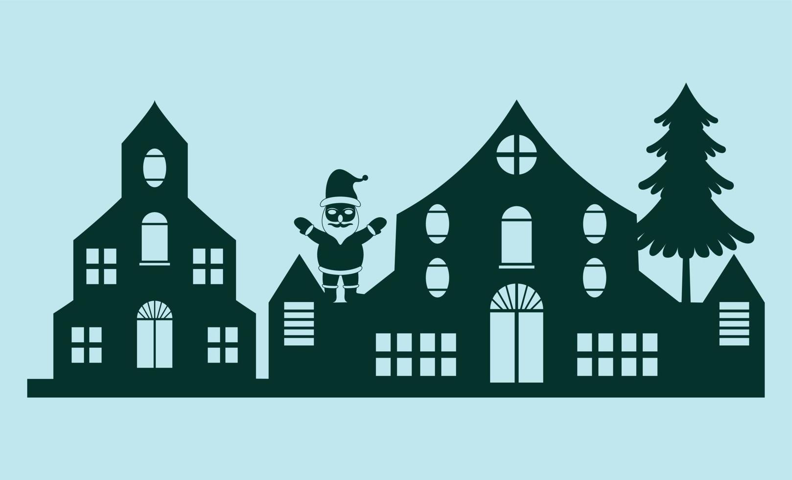 christmas house Silhouette, laser cut design vector