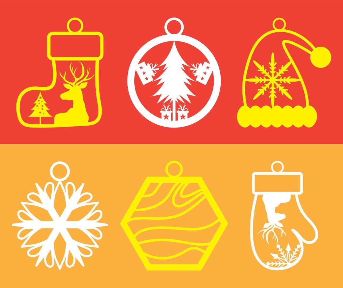 decoración de navidad adornos elementos vector diseño