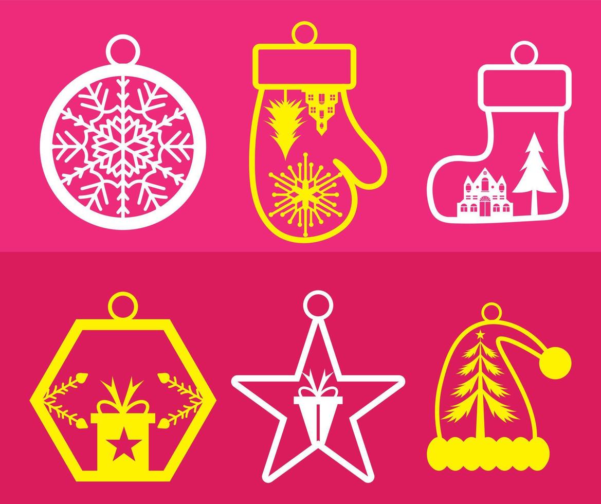 christmas decoration ornaments elements vector design