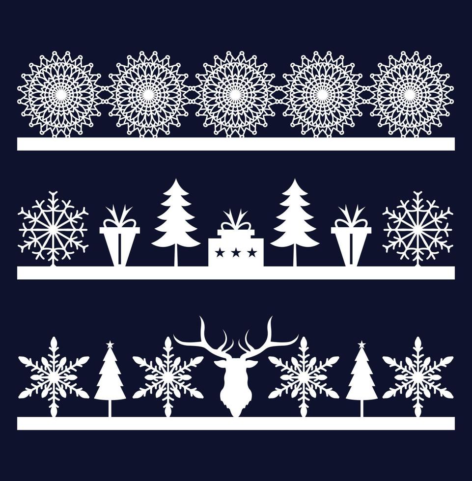 Laser Cut Christmas Border vector