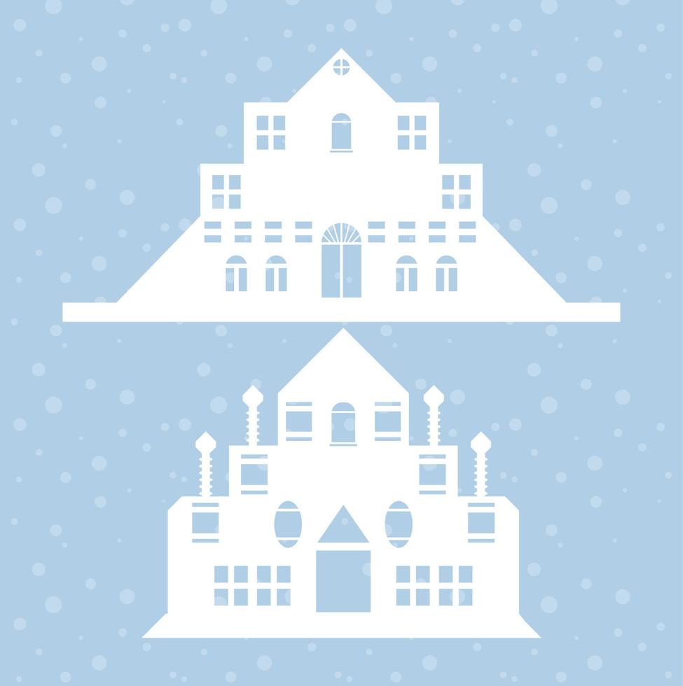 christmas house Silhouette, laser cut design vector