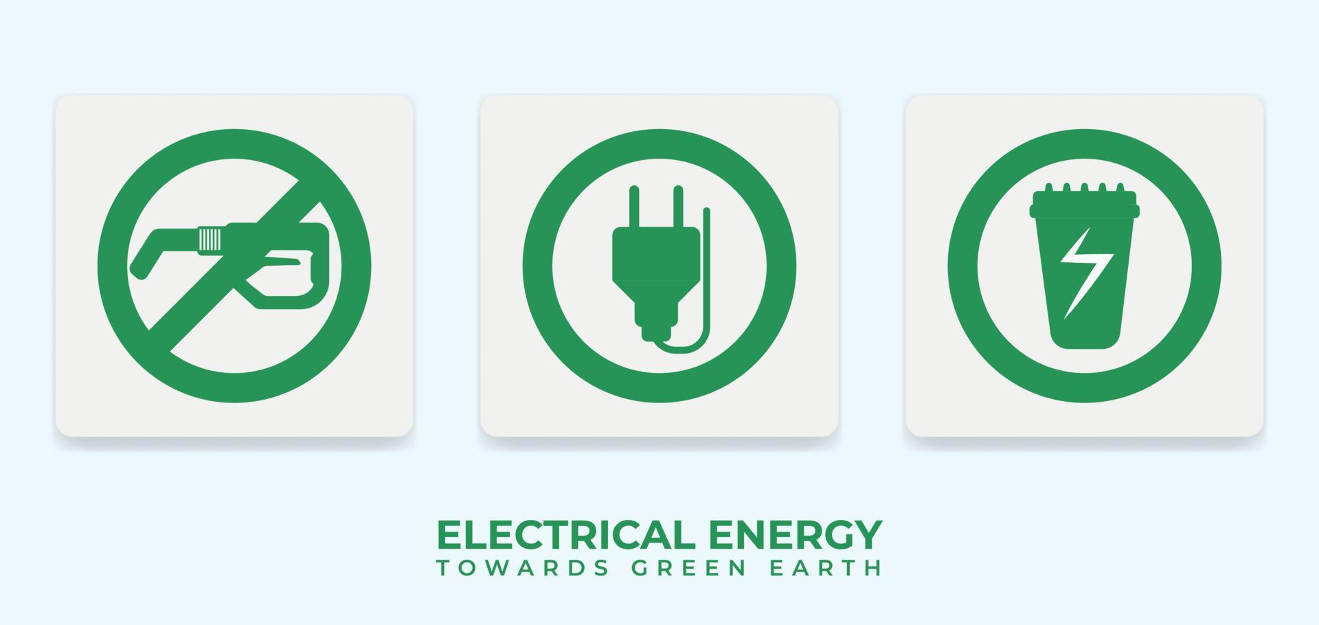 electric energy recharging instructions logo vector